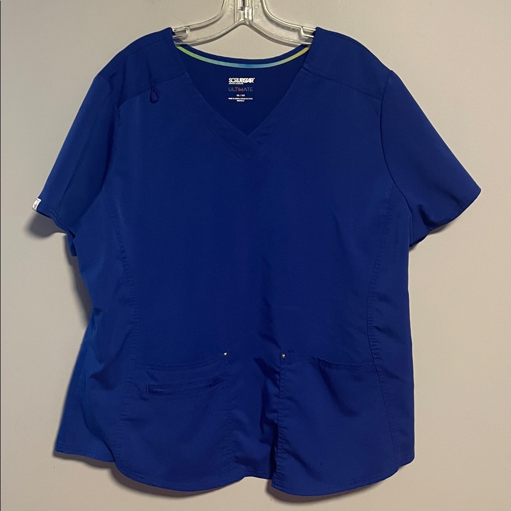 Scrubstar Blue Scrub Top Size 2XL Plus Size Shortsleeved